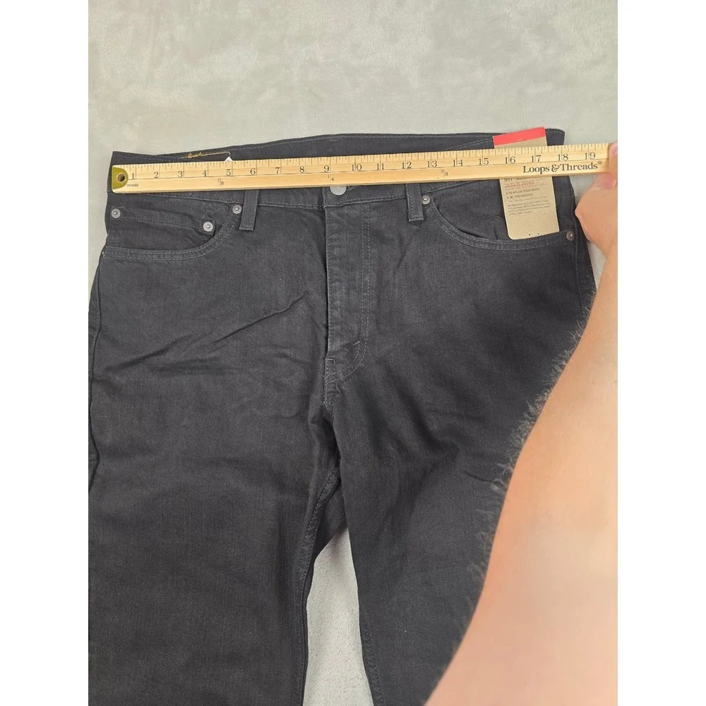 Levi's 511 Slim Jeans Mens 36x30 Black Advanced Stretch Denim Pants